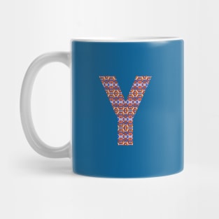 Monogram Letter Y- geometric pattern Mug